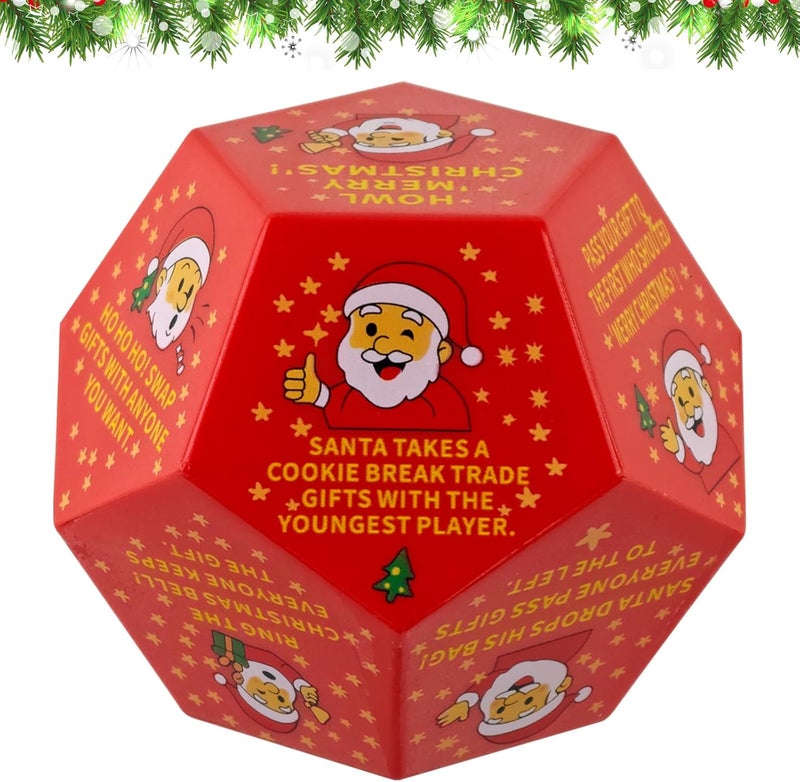 oyeftp Store Hilarious Santa Swap Gift Exchange Dice, 3 * 3 in Exchange Gifts Dice, Christmas Stocking Stuffers Gift Exchange Dice Games for Family Party, Gifts for Xmas, Birthday, Party and Family Night, Holiday - Image 1